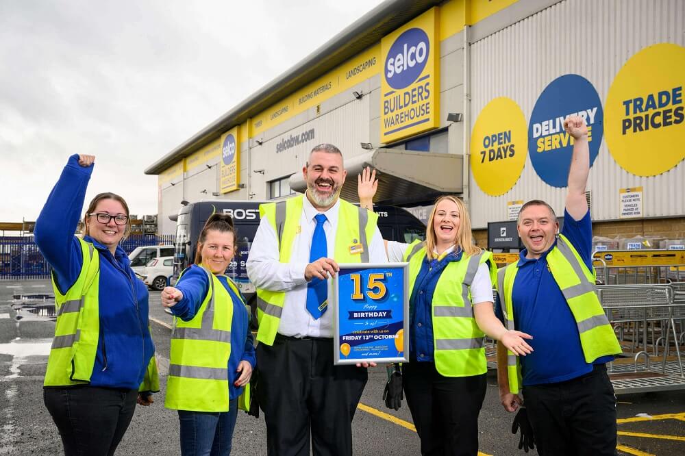 Selco Bradford staff celebrate outside branch