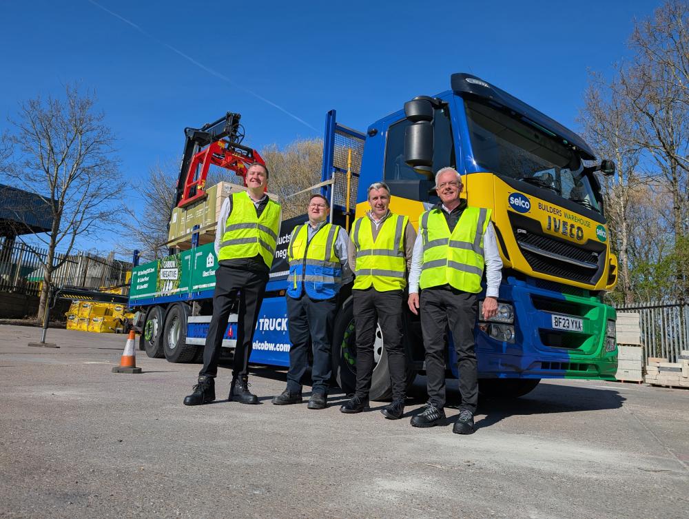 Members of the Selco Product Category Management Team in front of Selco delivery van