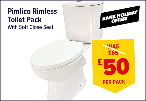 Pimlico Rimless Toilet Pack with Soft-Close Seat