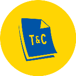Selco blue and yellow terms and conditions icon