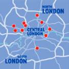 Map of Selco branches in central London