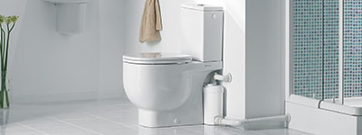 White toilet pan