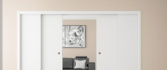 White slide double doors