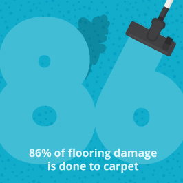 Survey shows 86% of flooring damage done to carpet