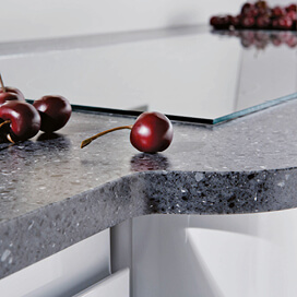 Cherries on kitchen worktop