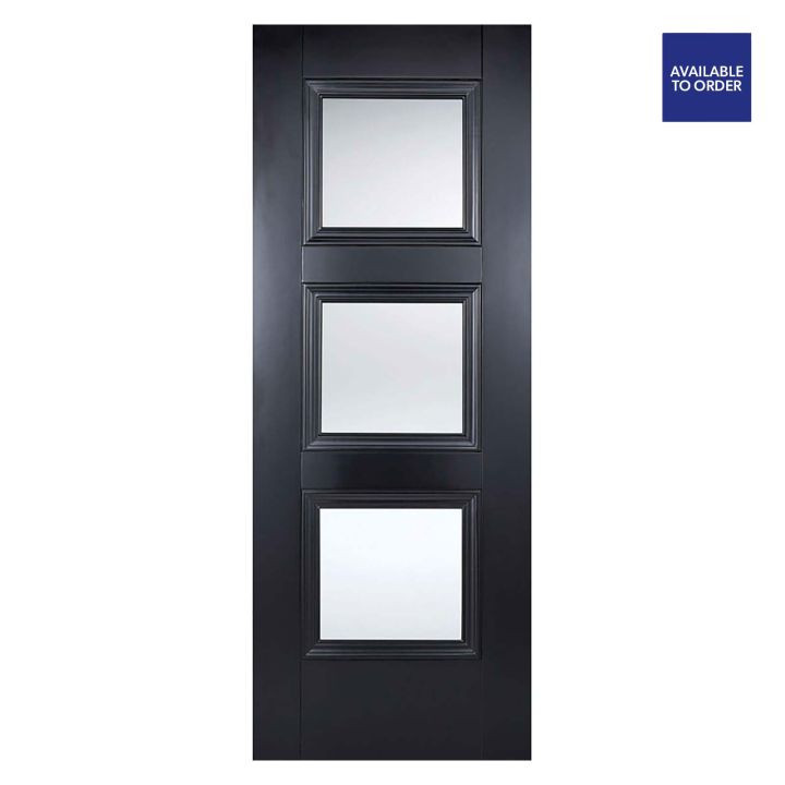 Amsterdam Clear Glazed Primed Black Door