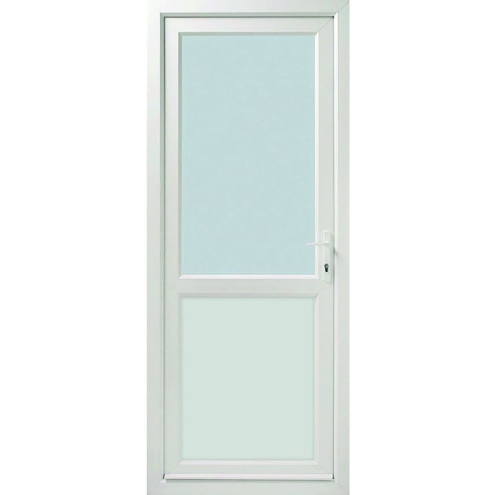 CWG Left Hand Half Clear Glazed White uPVC Door