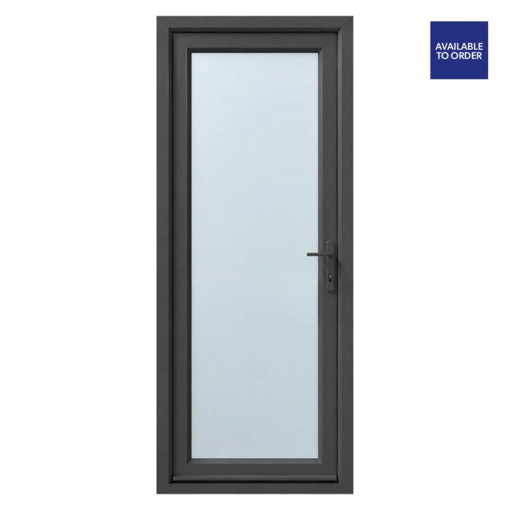 CWG Left Hand Clear Glazed Grey/White uPVC Door 