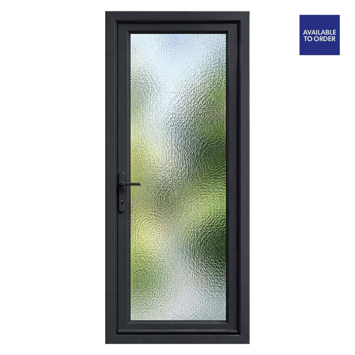 CWG Right Hand Obscure Glazed Grey/White uPVC Door 
