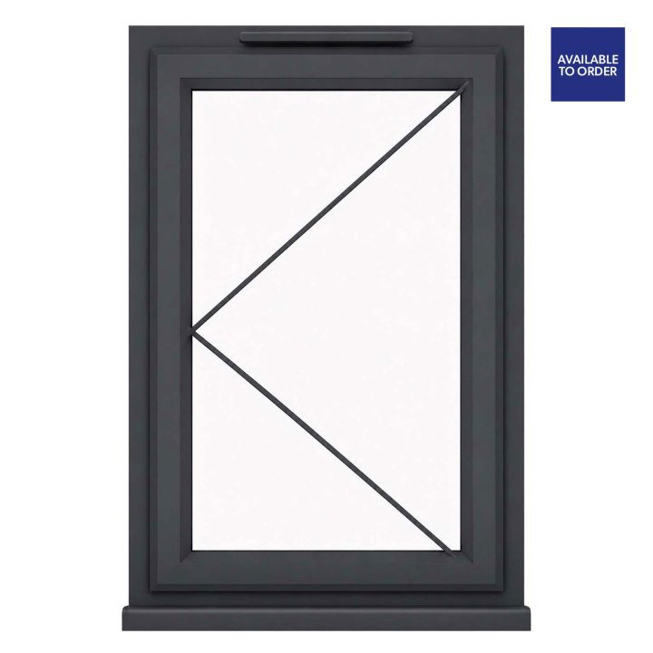 CWG Left Hand Side Hung Clear Triple Glazed Grey/White uPVC Window