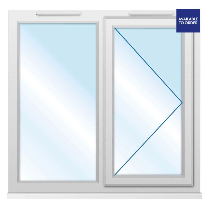 CWG Right Hand Hung with Fixed Panel Clear Triple Glazed White uPVC Window