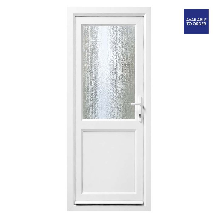 CWG Left Hand Half Obscure Triple Glazed White uPVC Door 