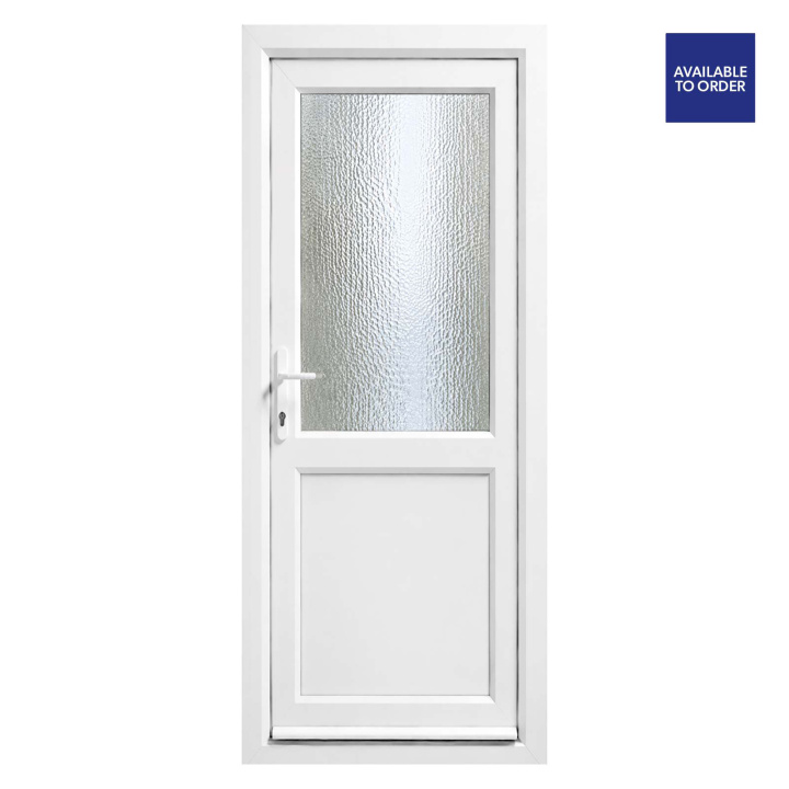 CWG Right Hand Half Obscure Triple Glazed White uPVC Door