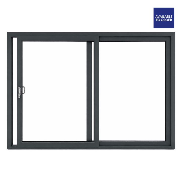 CWG Clear Glazed Left to Right Grey/White uPVC Sliding Patio Door
