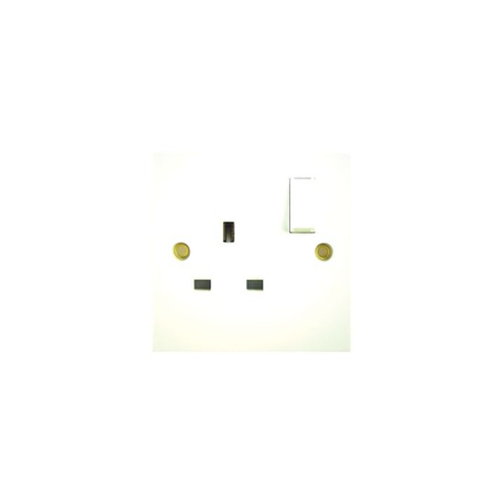 White 1 Gang Switched Socket Single Pole