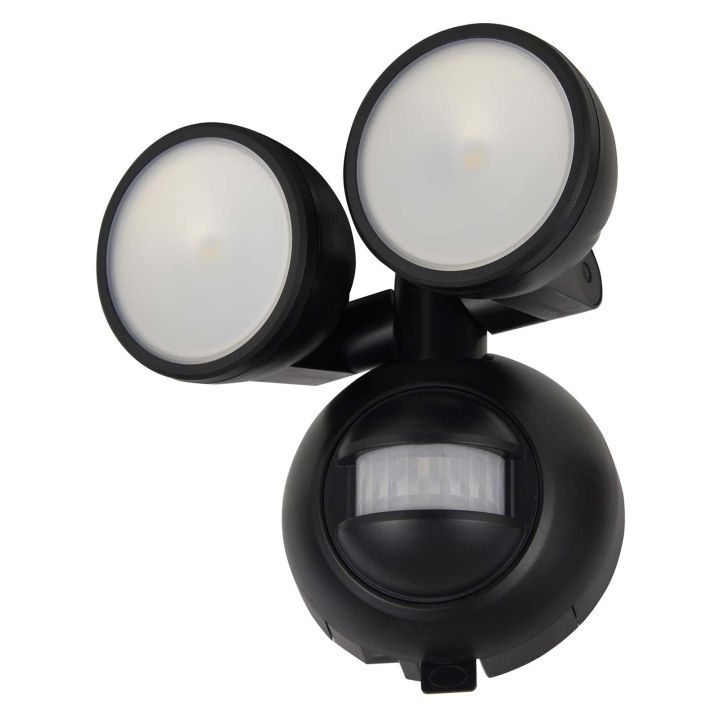 Zinc Battery LED Twin Spot PIR Security Light IP44