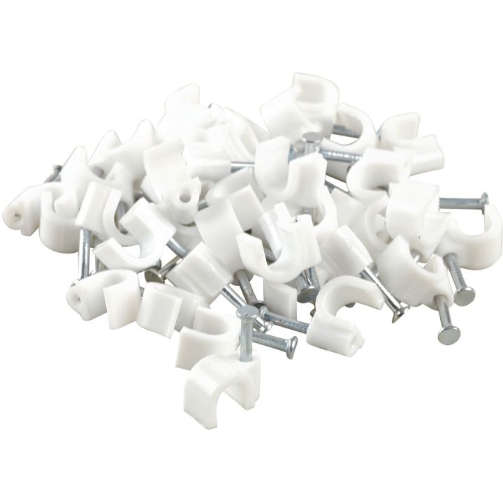 7mm Round Clips White