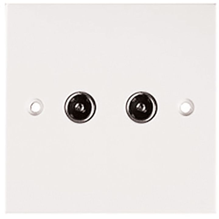 2 Gang Coax / TV Outlet White