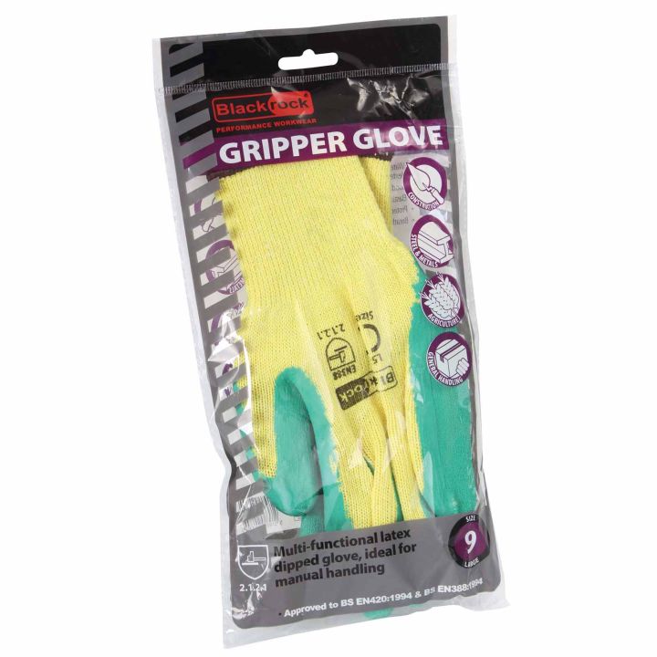 Blackrock Latex Coated Gripper Safety Work Gloves