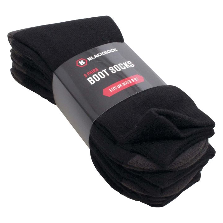 Blackrock Black Boot Socks (Pack of 3)