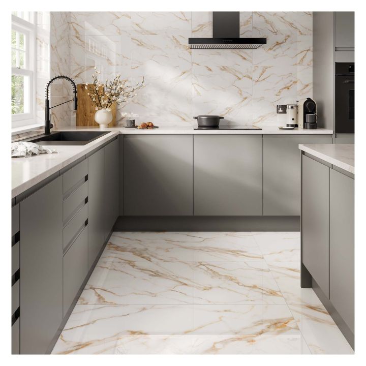 Carrara Gold Marble Polished Porcelain Floor & Wall Tile 300 x 600mm