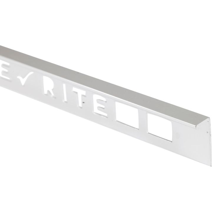 L Shaped Aluminium Tile Trim Silver 8mm x 2.4m