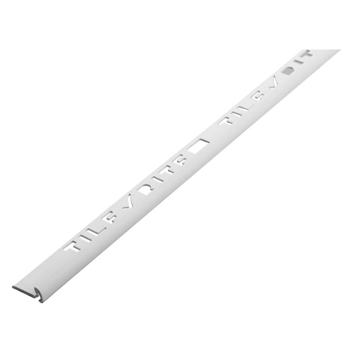 White PVC Round Profile Tile Trim 6mm x 2.4m