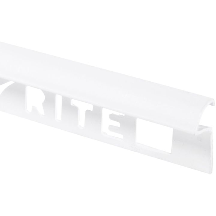 White PVC Round Profile Tile Trim 9mm x 2.4m