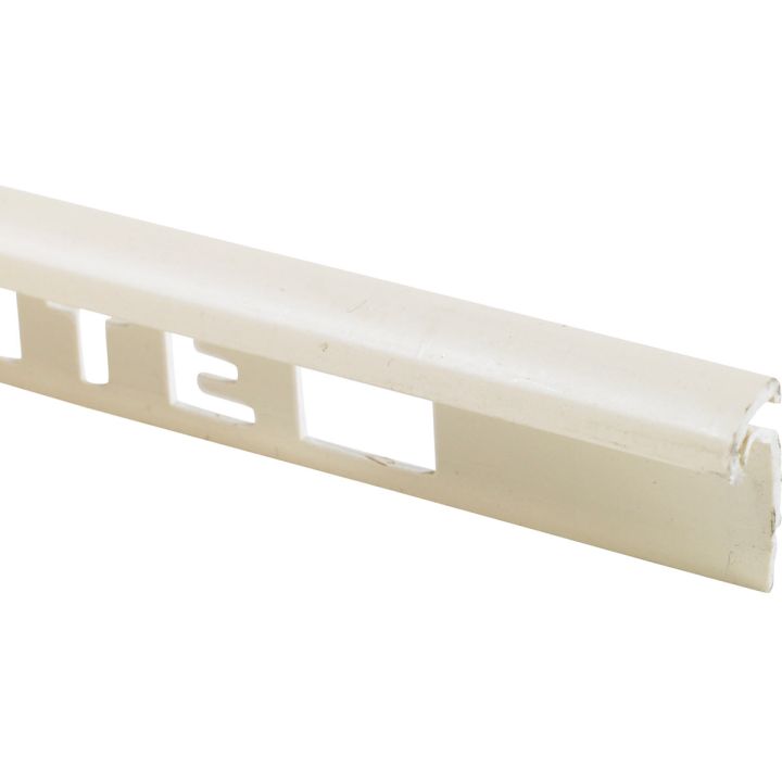 Ivory PVC Round Profile Tile Trim 7mm x 2.4m