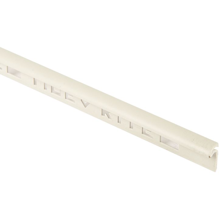 Soft Grey PVC Round Profile Tile Trim 7mm x 2.4m