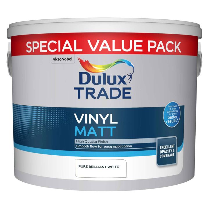 Dulux Trade Vinyl Matt Emulsion Brilliant White 7.5L