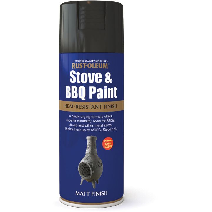 Rust-Oleum Stove & BBQ Paint Matt Black 400ml