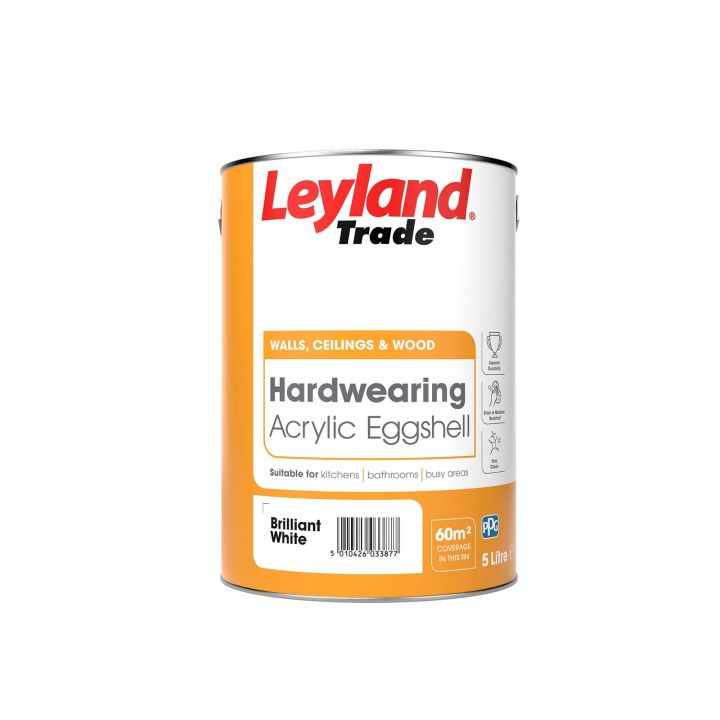 Leyland Trade Hardwearing Acrylic Eggshell Brilliant White