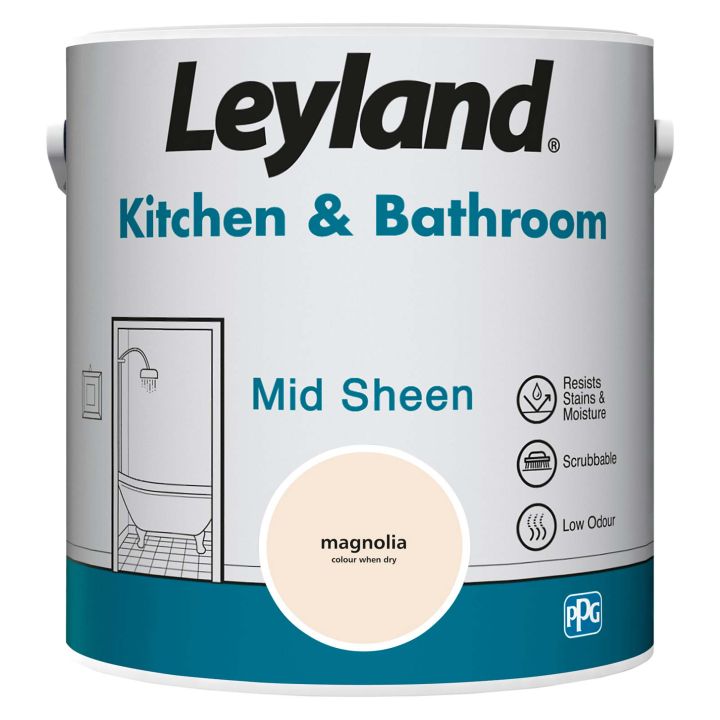 Leyland Kitchen & Bathroom Paint Magnolia 2.5L