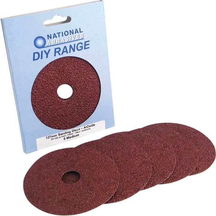 Coarse Grade 115mm Fibre Backed Sanding Discs (Pk 5)