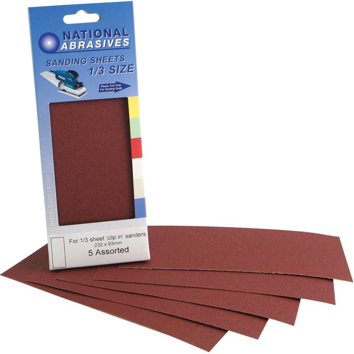 Fine Grade Sanding Sheets for 230 x 93mm Sanders (Pk 5)