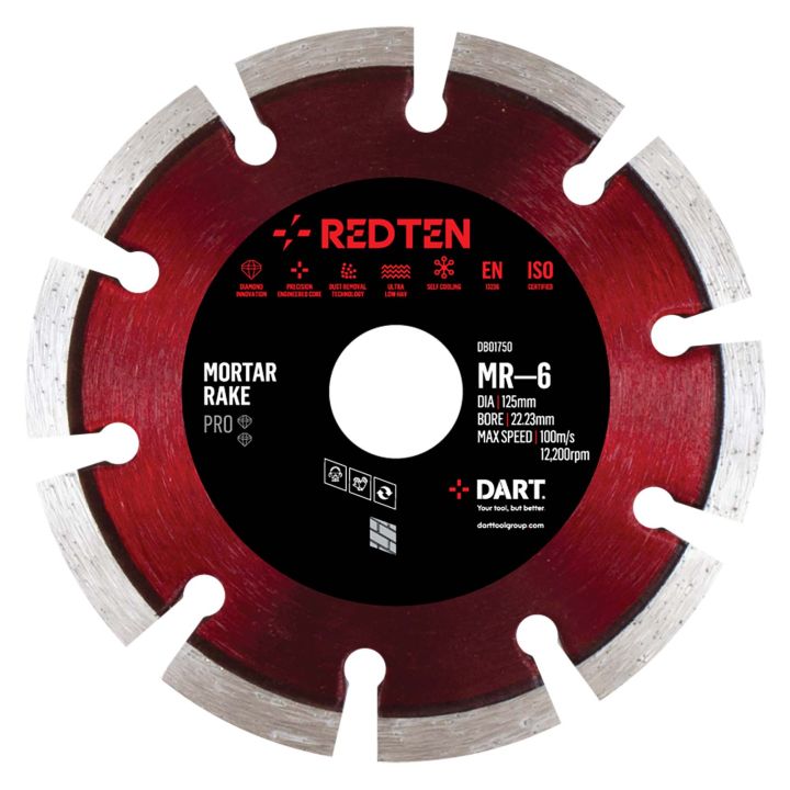 DART Red Ten Pro MR-6 Mortar Rake 115Dmm x 22B