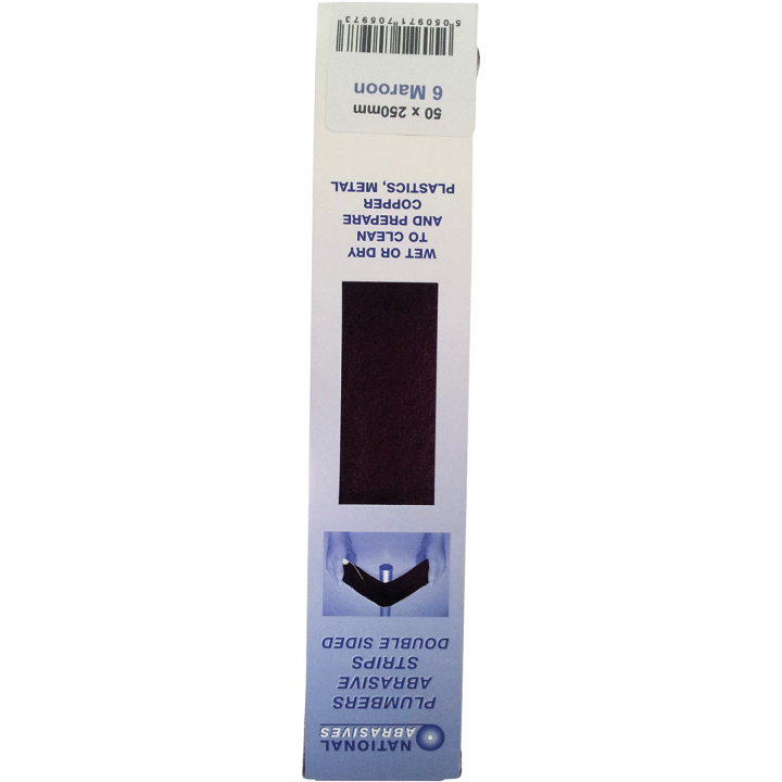 Abrasive Plumbing Strips Fine Grade Maroon 250 x 50mm Pack 6