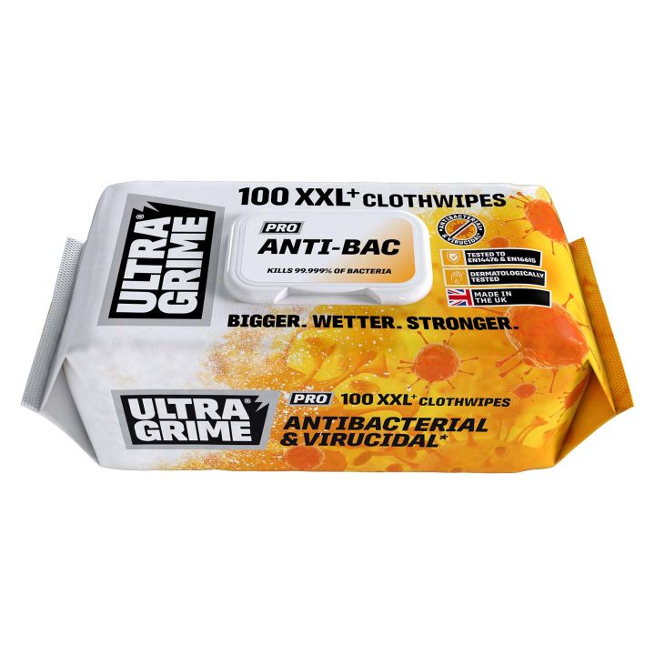 UltraGrime Pro Anti-Bac Wipes Pack of 100