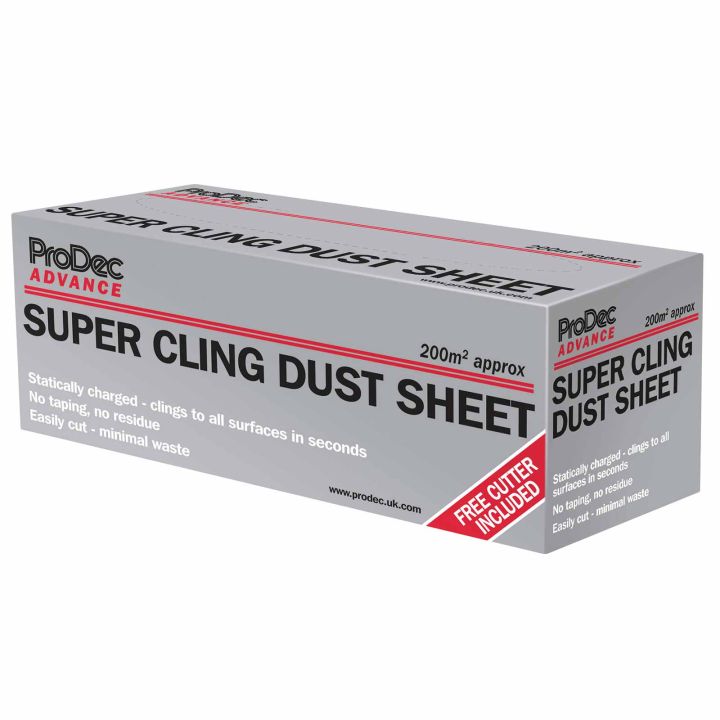 ProDec Advance 200 sqm (4m x 50m) Super Cling, Static Charged Polythene Dust Sheet Roll