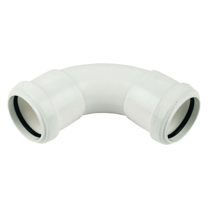 FloPlast 32mm White Push Fit 90° Swept Bend
