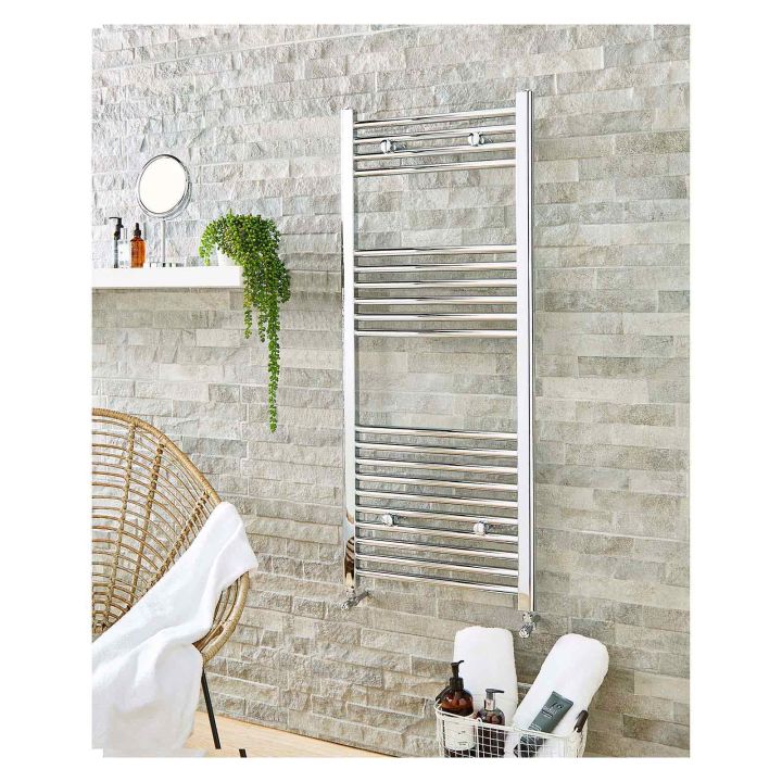 Straight Chrome Heated Towel Rail 400 x 800mm