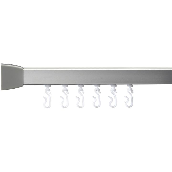 Croydex Silver Angled Shower Curtain Rail 
