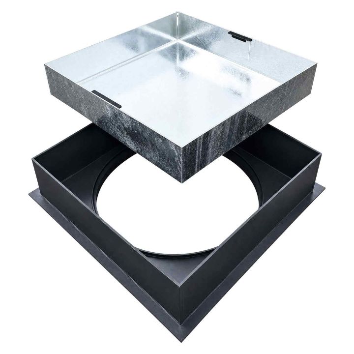 Square to Round Recessed Manhole Cover & Frame 300 x 300mm