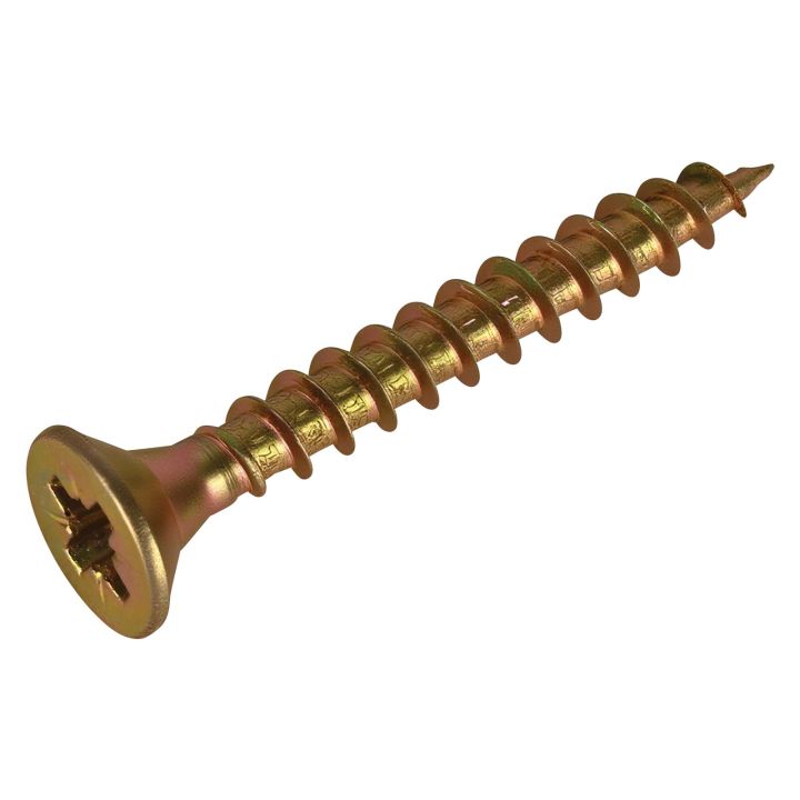 FIX-IT Single Thread Zinc & Yellow Woodscrews 4 x 30mm Pack of 200