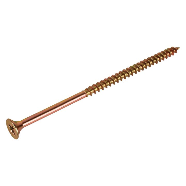 FIX-IT Single Thread Zinc & Yellow Woodscrews 5 x 100mm Pack of 100