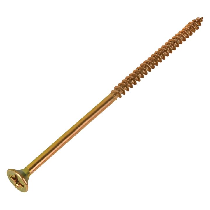 FIX-IT Single Thread Zinc & Yellow Woodscrews 6 x 130mm Pack of 50