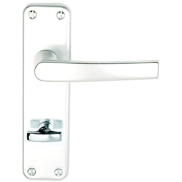 Sandal Bathroom Door Handles Satin Aluminium