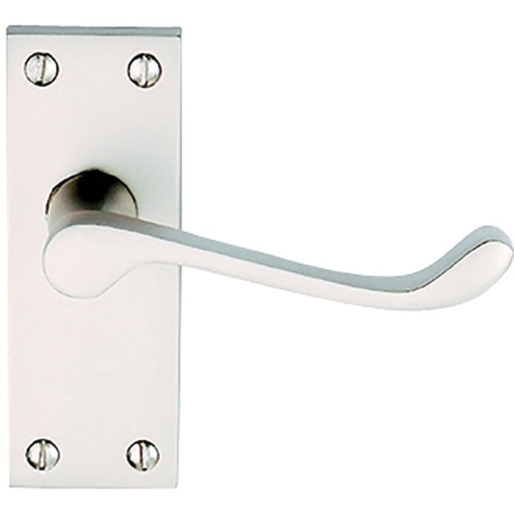 Victorian Scroll Latch Door Handles Satin Chrome