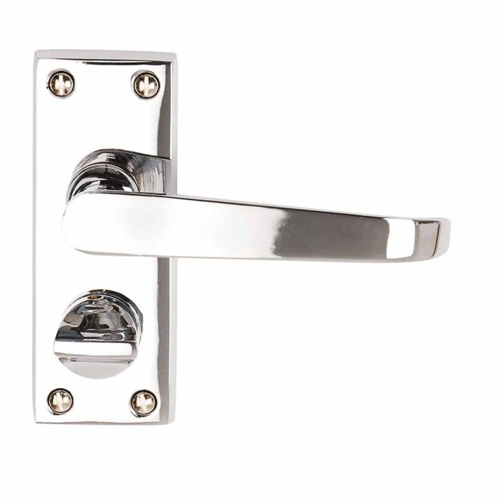 Victorian Privacy Door Handles Polished Chrome